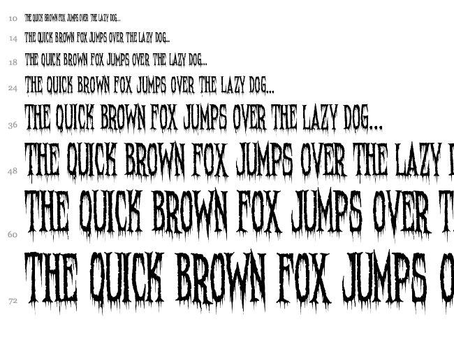 Needleteeth font waterfall